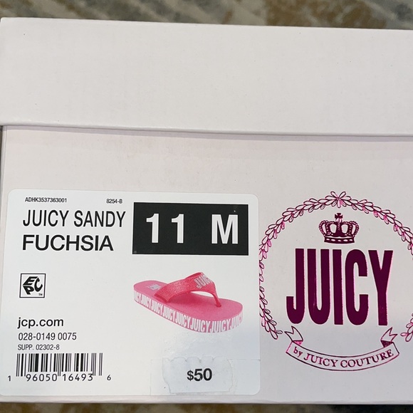 JUICY COUTURE  slipper, black or pink your choice NWT & BOX - Picture 11 of 13